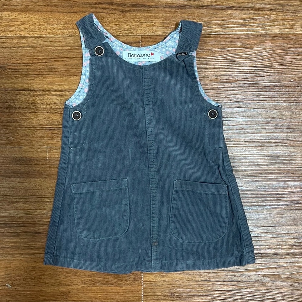 GREY CORDUROY JUMPER DRESS